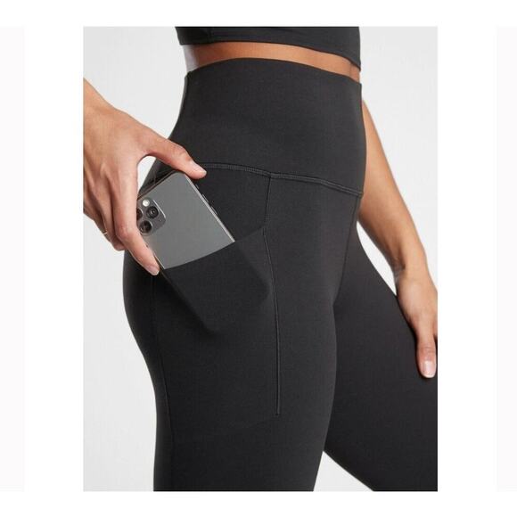 Athleta Stash Pocket Salutation High Rise Tight Womens Small in Black #198877 - Picture 4 of 11